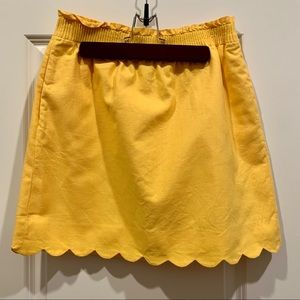 J CREW | yellow scallop hem mini skirt [NWOT]